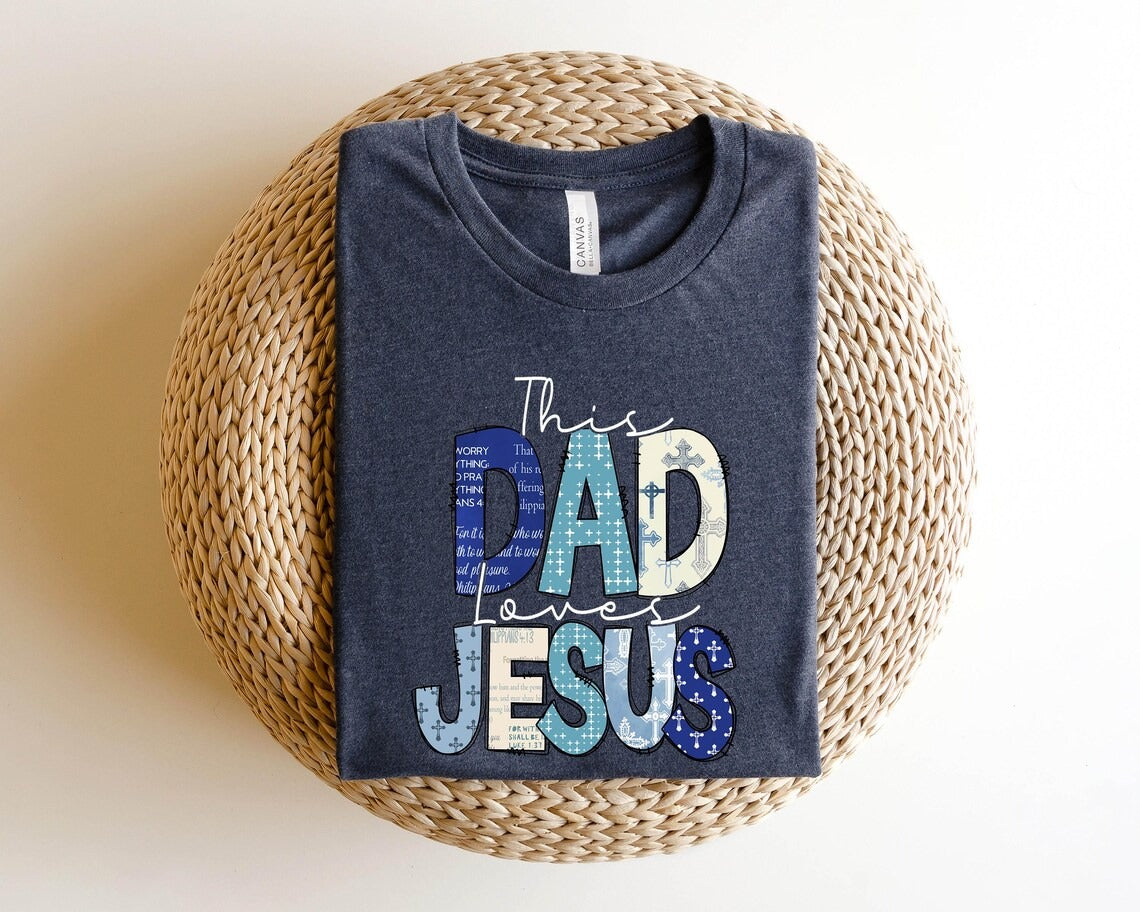 This dad loves Jesus Father Comfort Colors T- Shirt,Bible Verse Father Shirt,Christian Cross Father Shirt,Christian dad Shirt,Father Day Gift,Dad Dooles Shirt