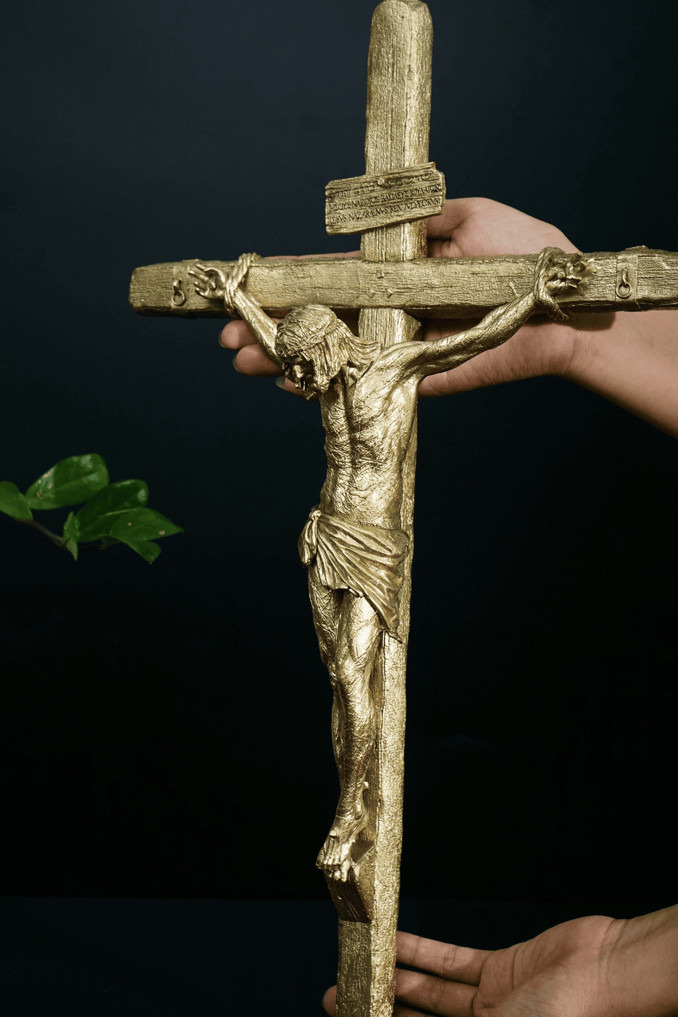 Jesus Christ Cross, Bronze Cross, Prayer Cross, Christian Decor, Religious Wall Hanging Statue for Home or Church, Christmas Gift BRCS01