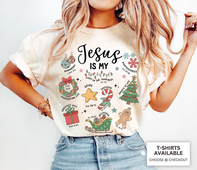 Christian Christmas Shirt, Jesus Christmas Shirt, Faith Holiday Shirt, Comfort Colors Religious Christmas Gift CFNE01