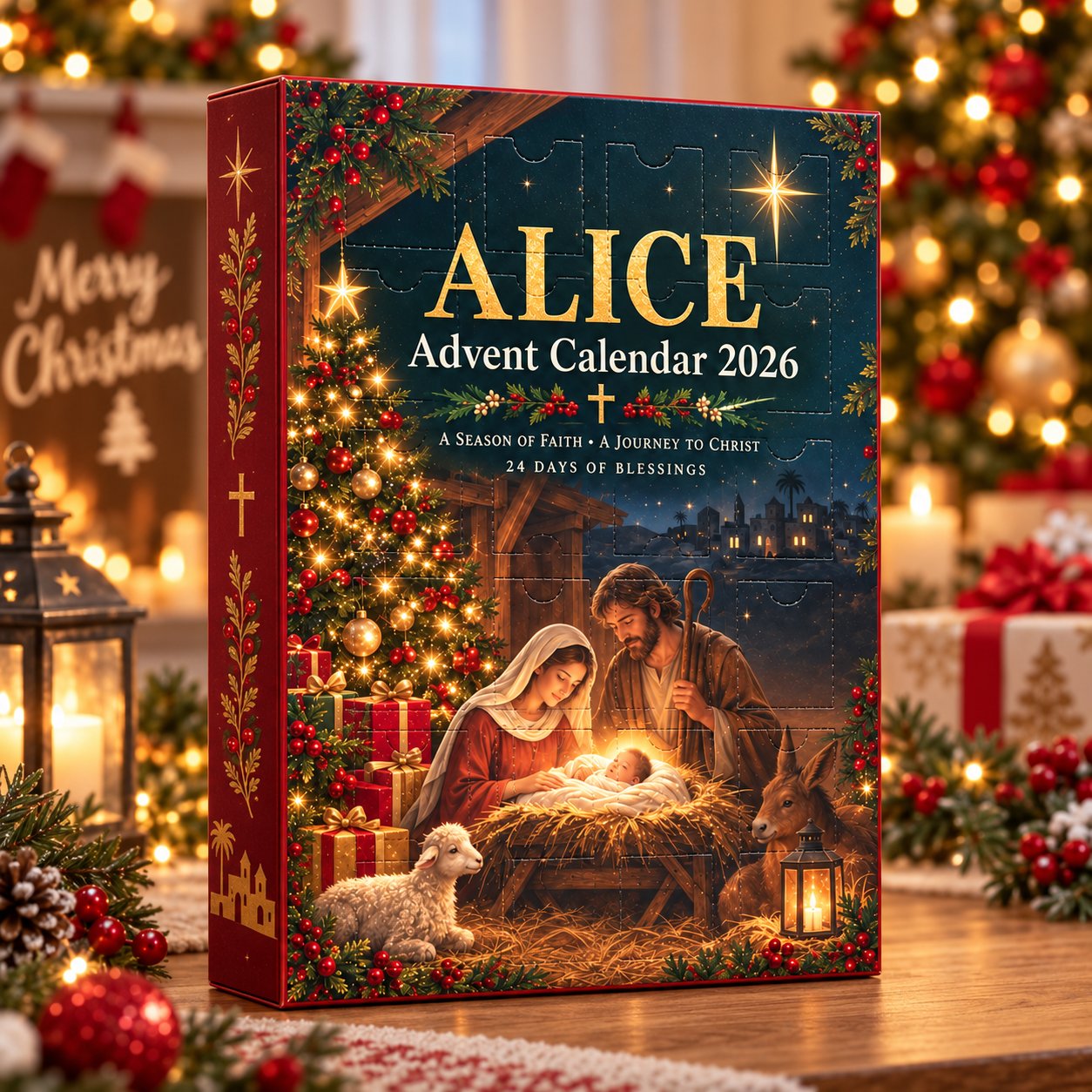 Personalized Christian Advent Calendar 2026, Nativity Christmas Countdown Calendar, Religious Christmas Gift, Faith Based Holiday Decor ACG01