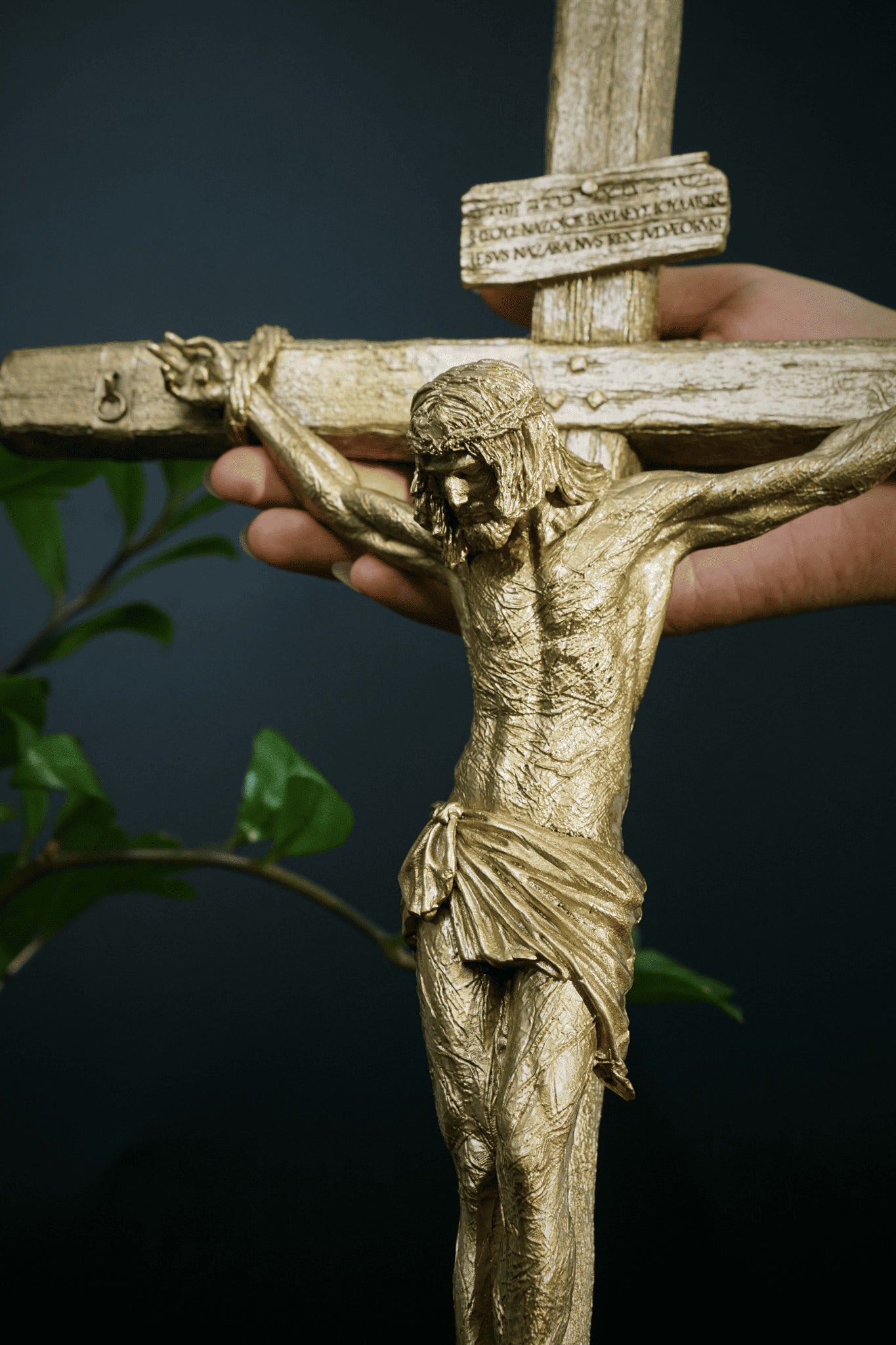 Jesus Christ Cross, Bronze Cross, Prayer Cross, Christian Decor, Religious Wall Hanging Statue for Home or Church, Christmas Gift BRCS01