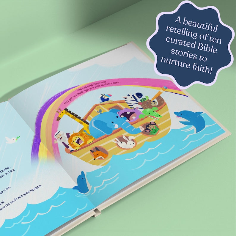 Personalized Baby First Bible Stories Book, Baptism Gift, Personalized Bible Verse, Christening Gift, Baby Dedication, Baptism Keepsake, Baby Bible BOOK01