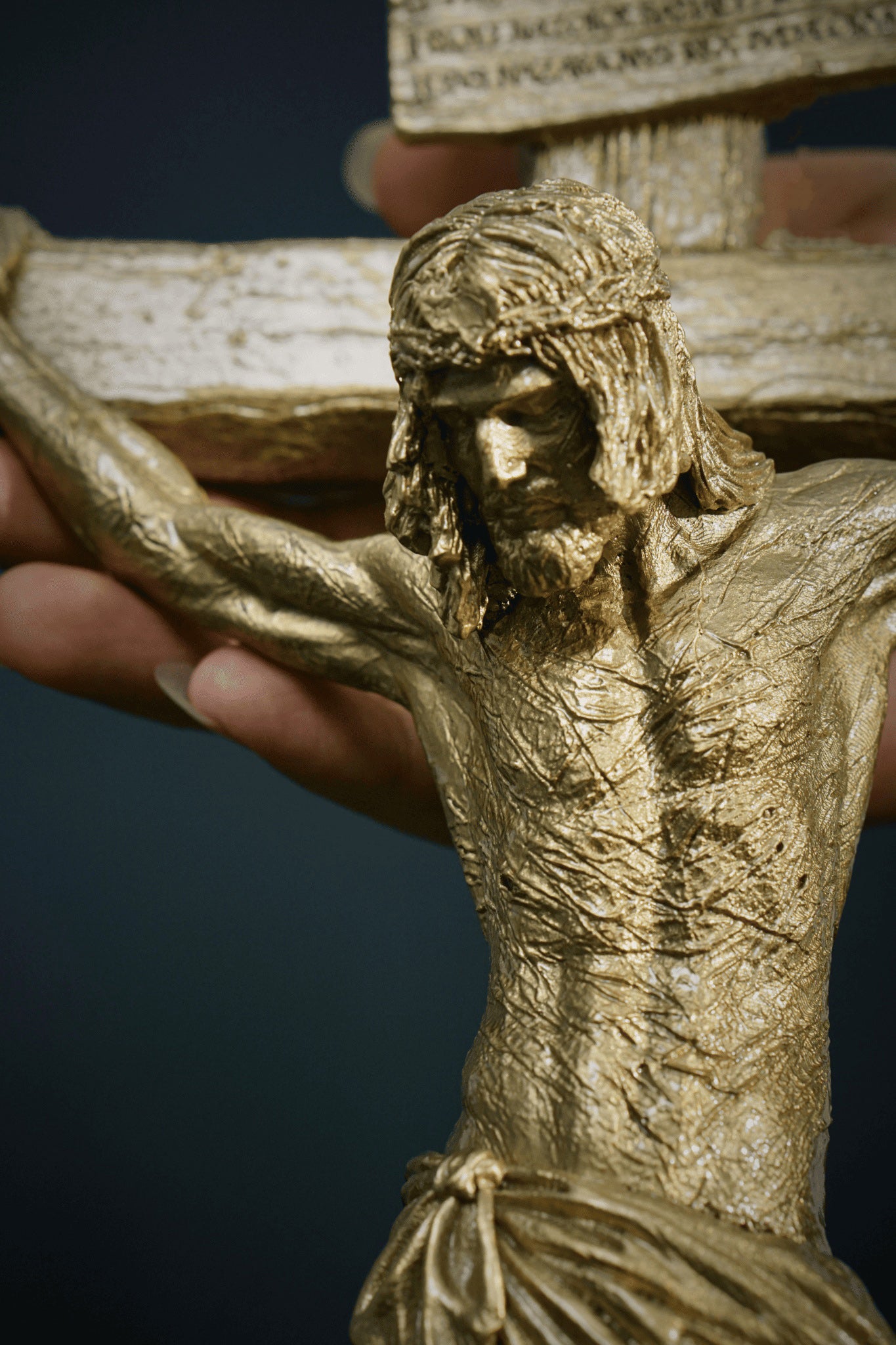 Jesus Christ Cross, Bronze Cross, Prayer Cross, Christian Decor, Religious Wall Hanging Statue for Home or Church, Christmas Gift BRCS01