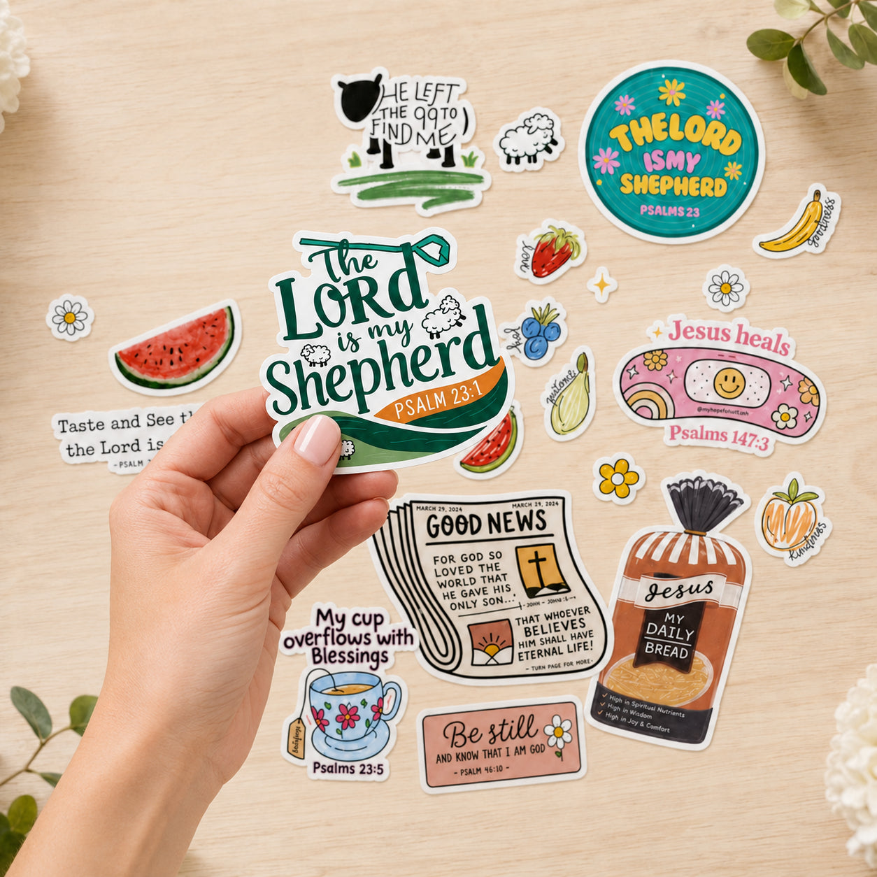 Jesus Sticker Pack, Cute Christian Stickers, Faith Stickers for Bible Journaling, Water Bottles, Faith Stickers Gift ST01
