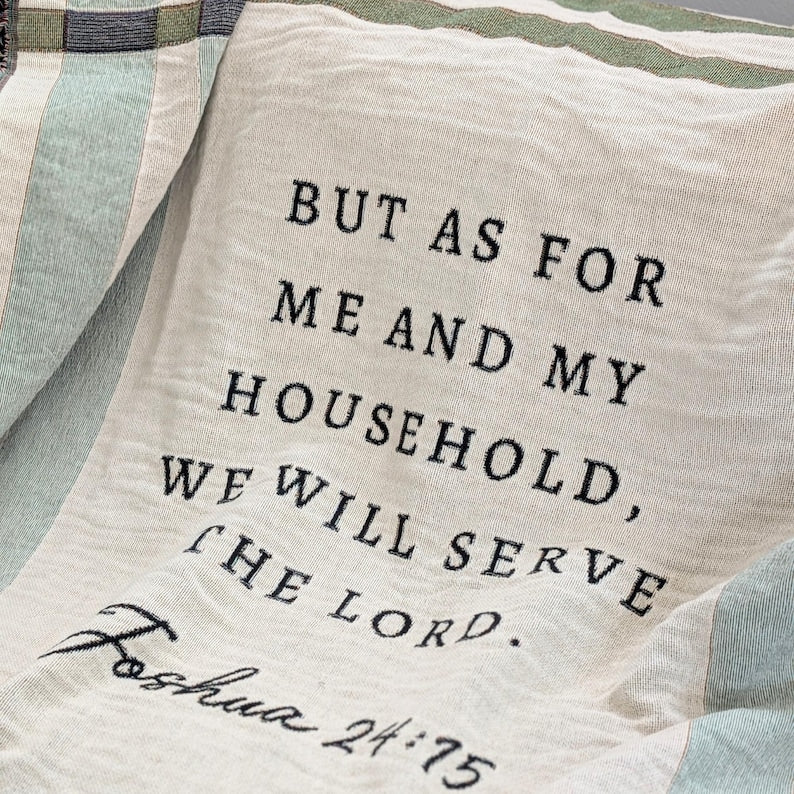 Personalized Baby Woven Scripture Blanket, Custom Baptism Gift for Boy or Girl, Modern Christian Nursery Decor, Heirloom Bible Verse Throw WBLAF01