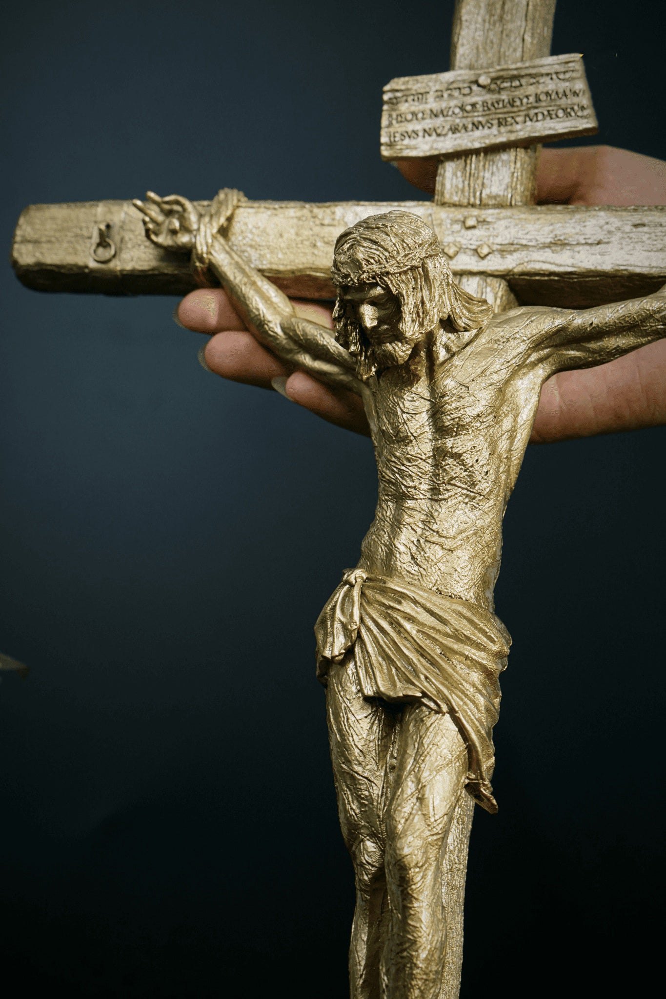 Jesus Christ Cross, Bronze Cross, Prayer Cross, Christian Decor, Religious Wall Hanging Statue for Home or Church, Christmas Gift BRCS01
