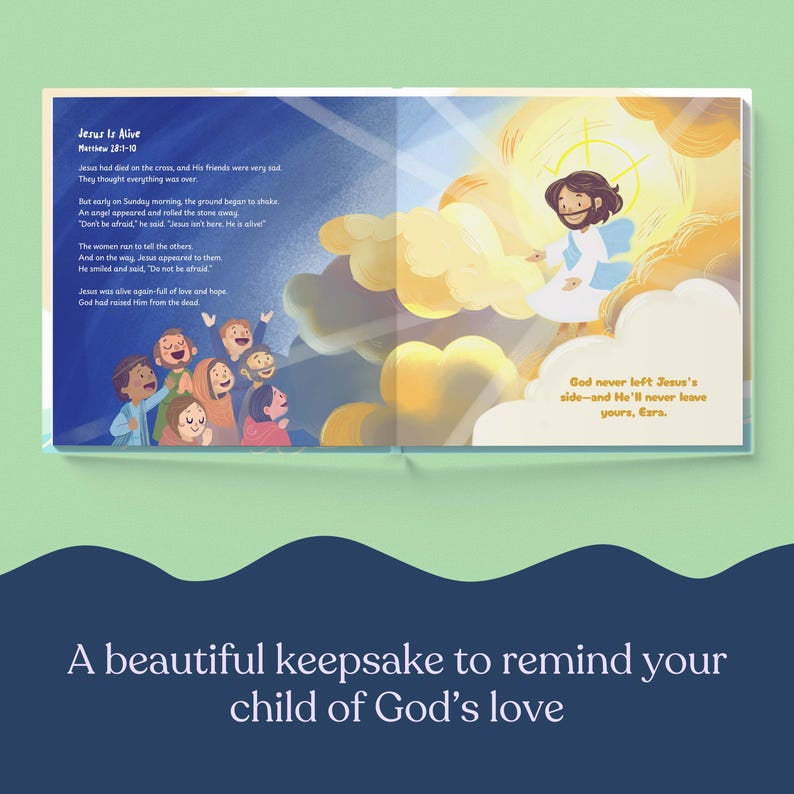 Personalized Baby First Bible Stories Book, Baptism Gift, Personalized Bible Verse, Christening Gift, Baby Dedication, Baptism Keepsake, Baby Bible BOOK01