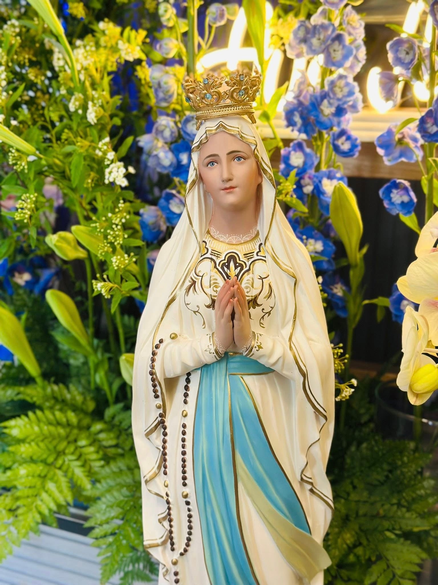 Statue of Our Lady of Lourdes, Statue of The Virgin Mary, Catholic Composite Statue, Catholic Gift, Catholic Decor CP01