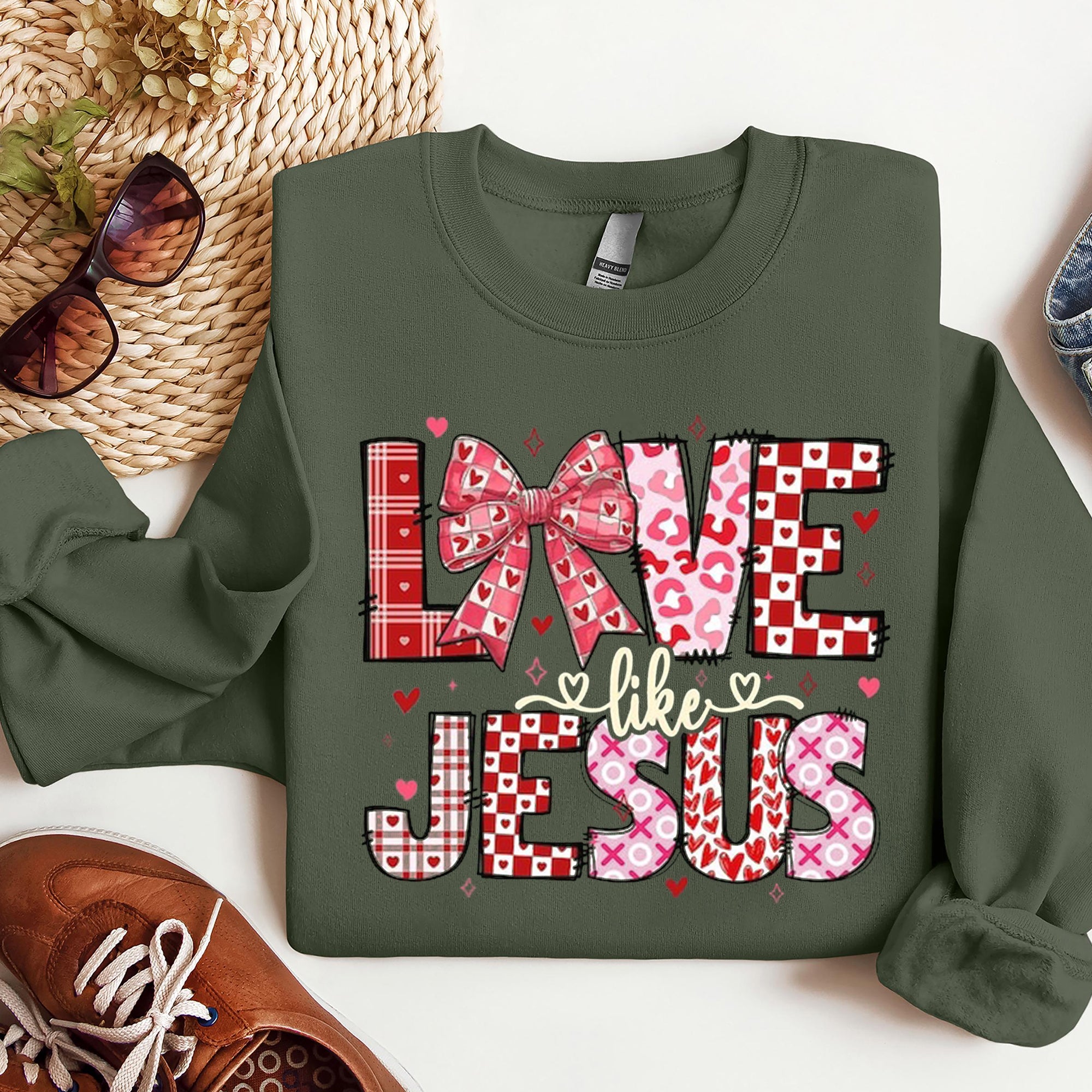 Love Like Jesus Sweatshirt, Jesus Valentine Sweatshirt, Christian Sweatshirt, Religious Shirt. ILAF09