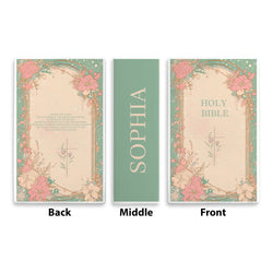 Personalized Christian Book Vase, Floral Holy Bible Ceramic Vase with Cross, Christmas Gift Decor, Easter or Baptism Decor CBLAF02