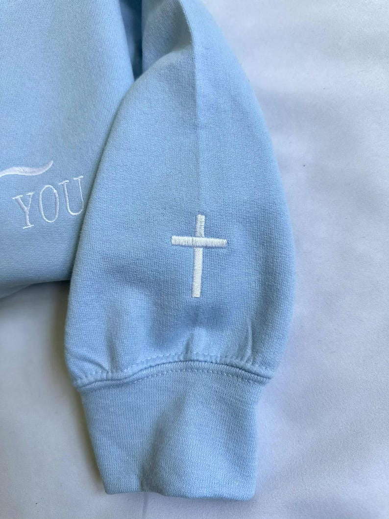 Jesus Loves You Embroidered Crewneck, Christian Embroidered Sweatshirt, He left the 99 Embroidered Sweatshirt, Gift For Her