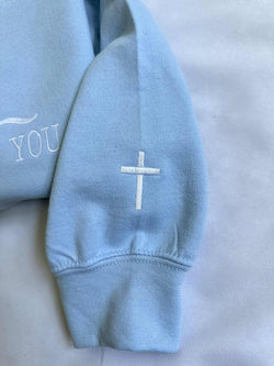 Jesus Loves You Embroidered Crewneck, Christian Embroidered Sweatshirt, He left the 99 Embroidered Sweatshirt, Gift For Her