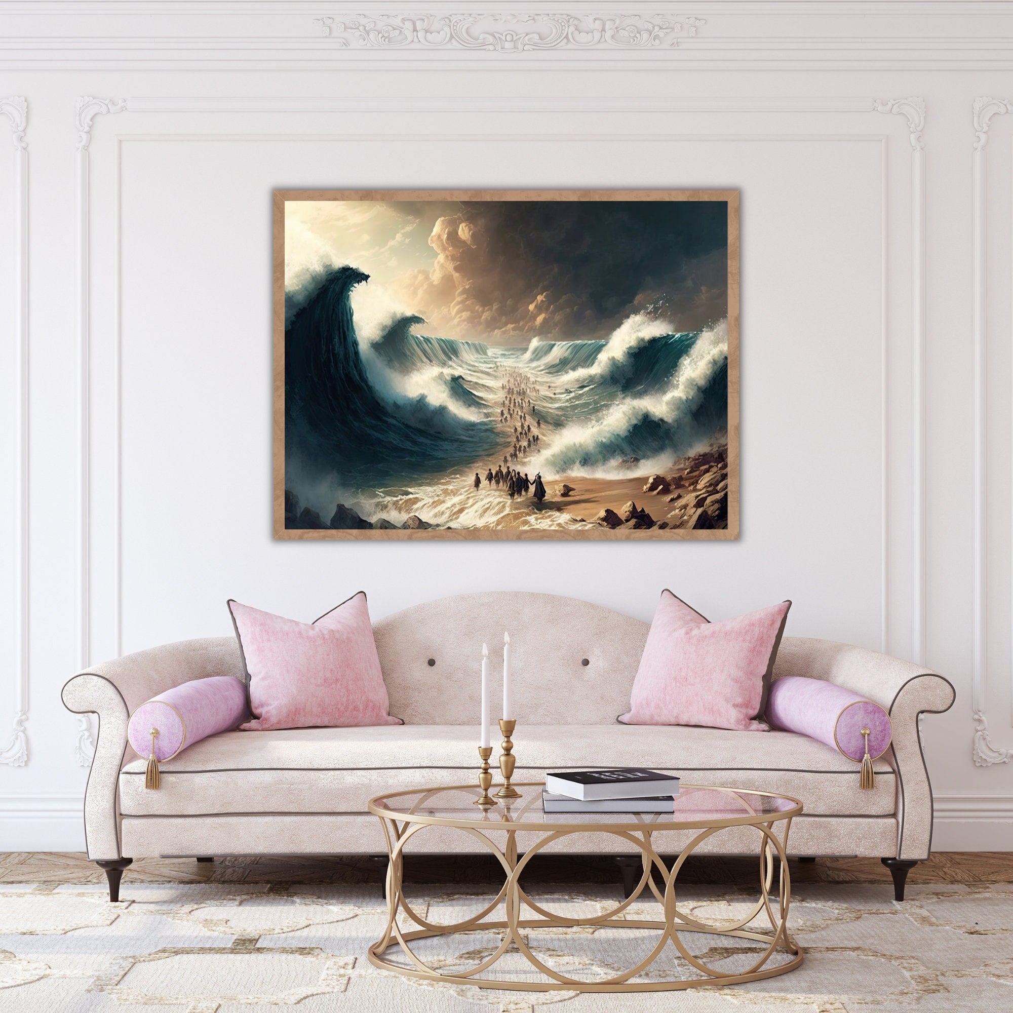 Moses Parting the Red Sea Poster,  Jesus Bible Art, Modern Bible Poster, Christian Poster, Home decor wall art, boho scripture