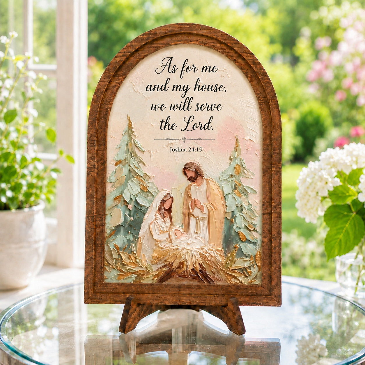 The Holy Family Arched Wood Sign, Holy Family Nativity Decor, Wooden Jesus Art, Religious Home Art, Christian Wooden Decor WS20