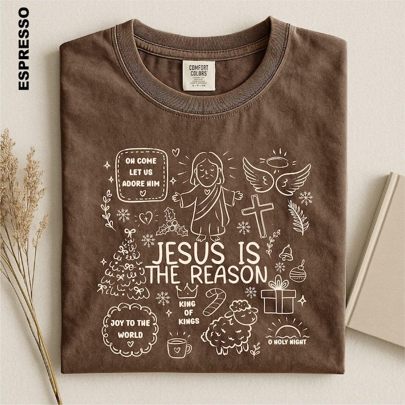 Comfort Colors Jesus Is The Reason Shirt, Christian Christmas Tee, Faith Holiday Graphic, Religious Xmas Shirt, Church Christmas Gift Tee CFNE20