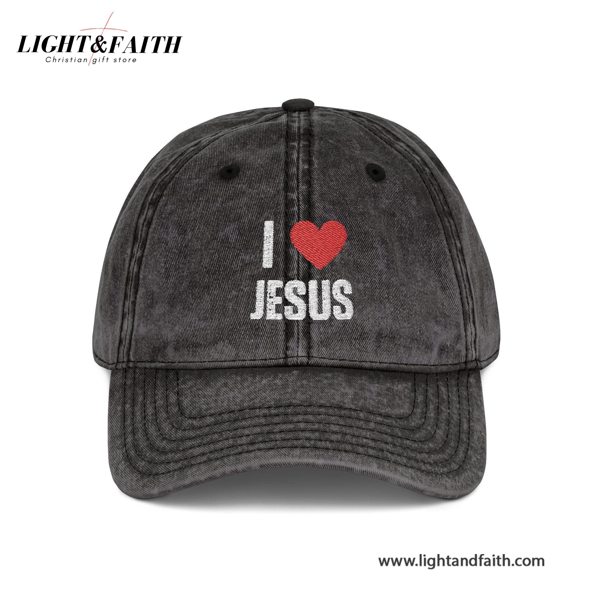 I Love Jesus Embroidered Cap, Christian Jesus Washed Cap, Religious Faith Based Hat For Men & Women, Christian Gifts LAFH20