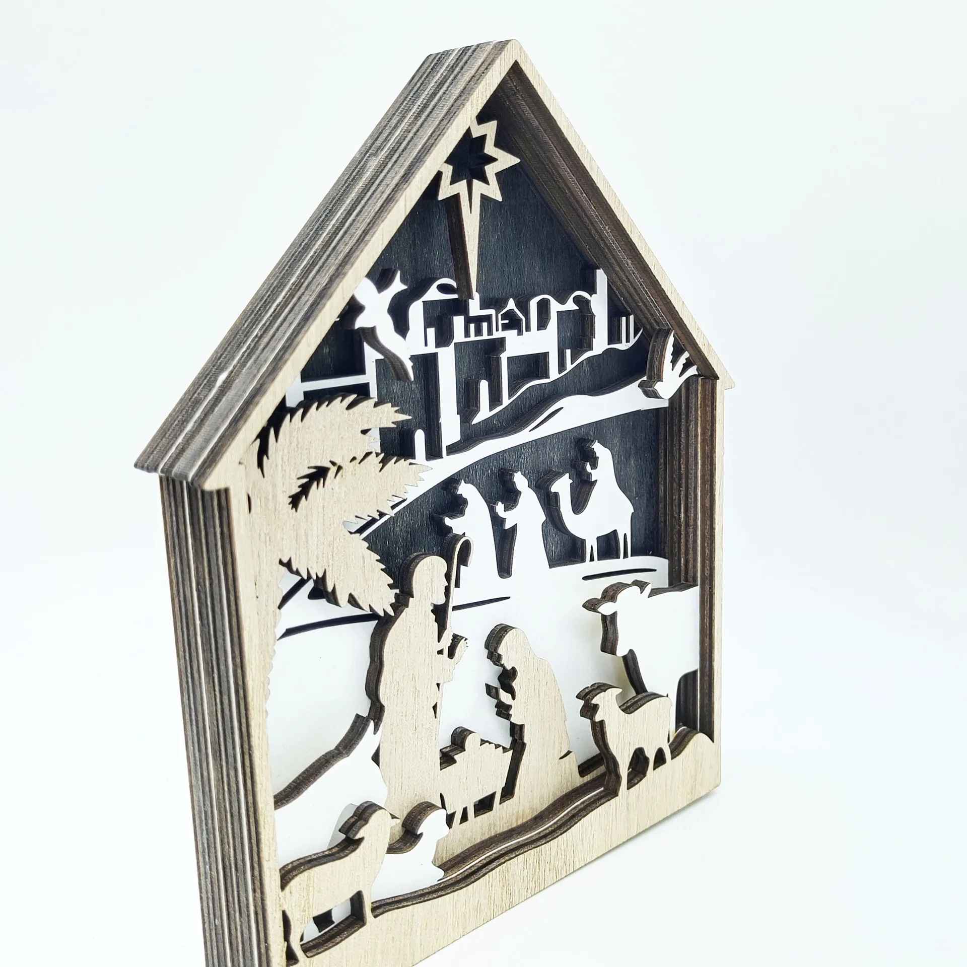Wooden Christmas Ornaments, Wood Crafts, Christmas Decorations, Creative Jesus Christ, Nativity Ornament, Home Table Decoration, Ideas For Christmas DCLAF25