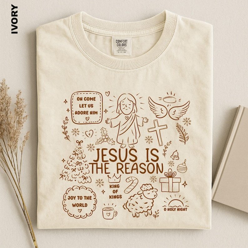 Comfort Colors Jesus Is The Reason Shirt, Christian Christmas Tee, Faith Holiday Graphic, Religious Xmas Shirt, Church Christmas Gift Tee CFNE20
