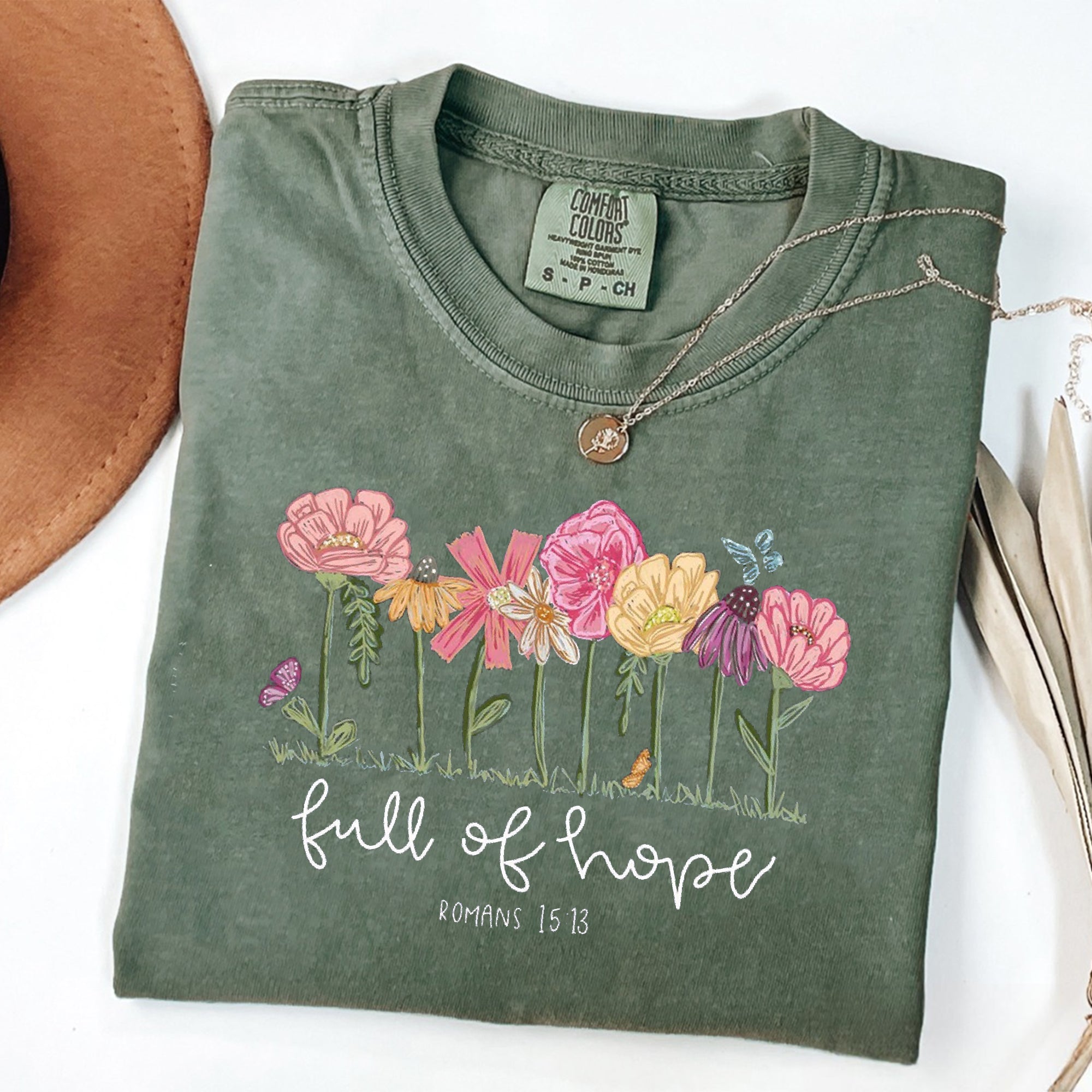 Full Of Hope Christian Comfort Colors Shirt, Bible Verse Romans 15:13, Christian Shirt for Women, Christian Mothers Gift, Christian Mom Shirt, Mothers Day