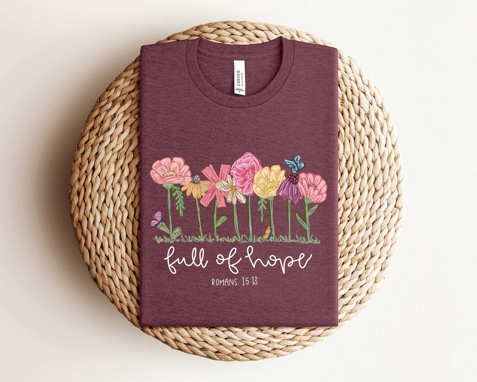 Full Of Hope Christian Comfort Colors Shirt, Bible Verse Romans 15:13, Christian Shirt for Women, Christian Mothers Gift, Christian Mom Shirt, Mothers Day