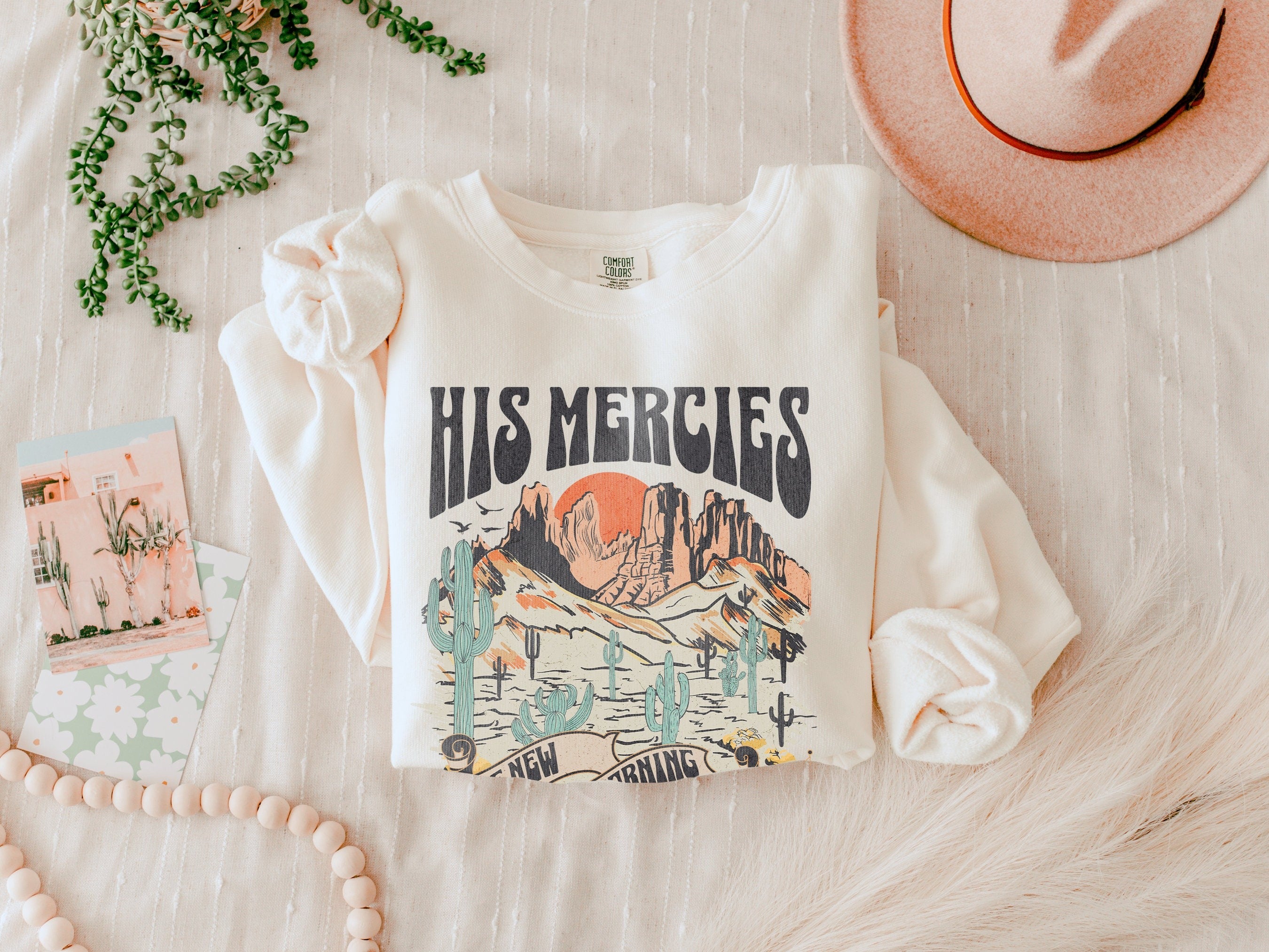 Boho Christian Shirts Christian TShirts Bible Verse Shirt Trendy Christians T Shirts Jesus Apparel Faith Based Shirt His Mercies Are New