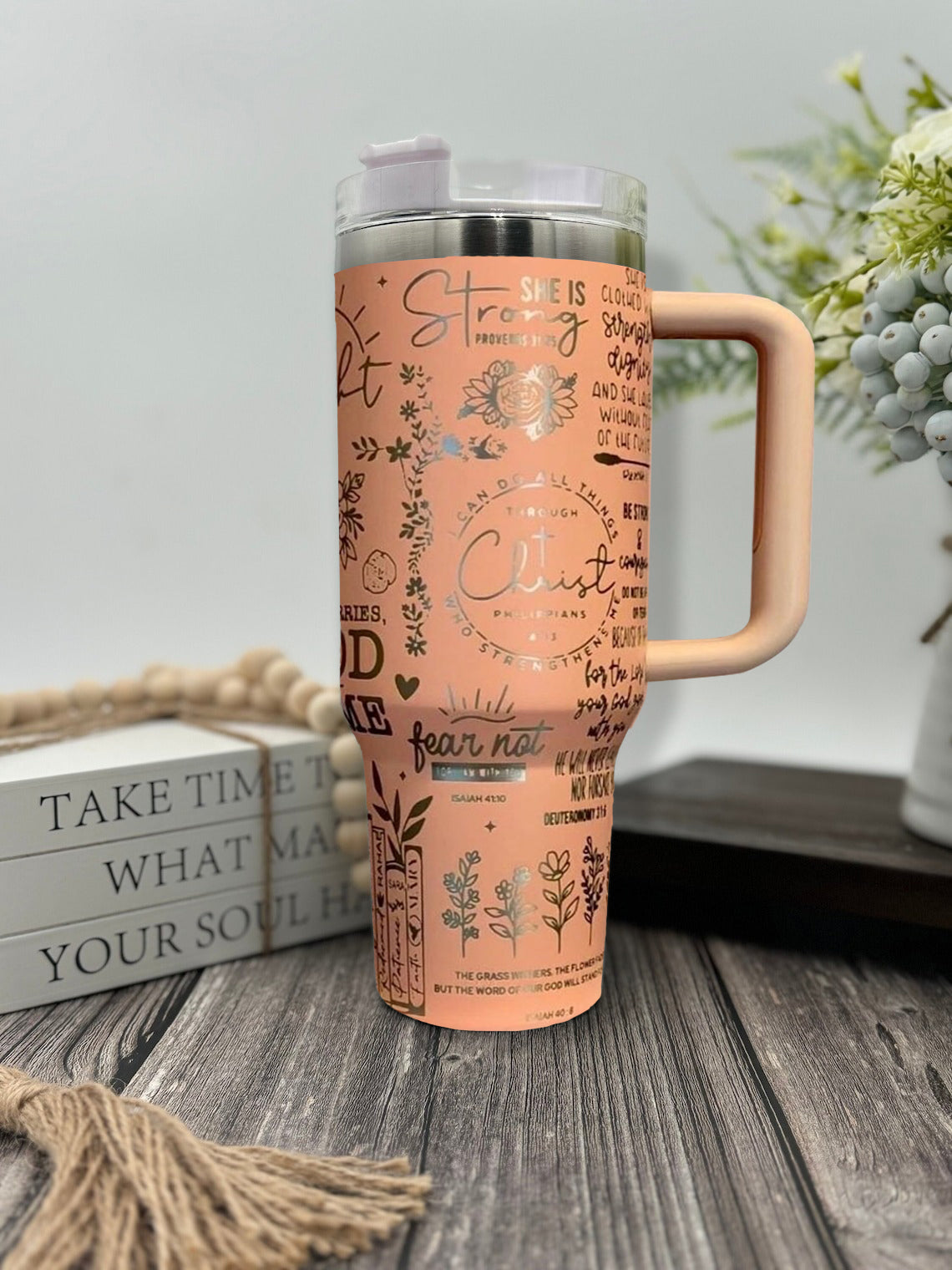 Christian Faith Jesus Tumbler 30oz/40oz, Faith Tumbler With Handle, Christian Laser Engraved Tumbler, LAF03