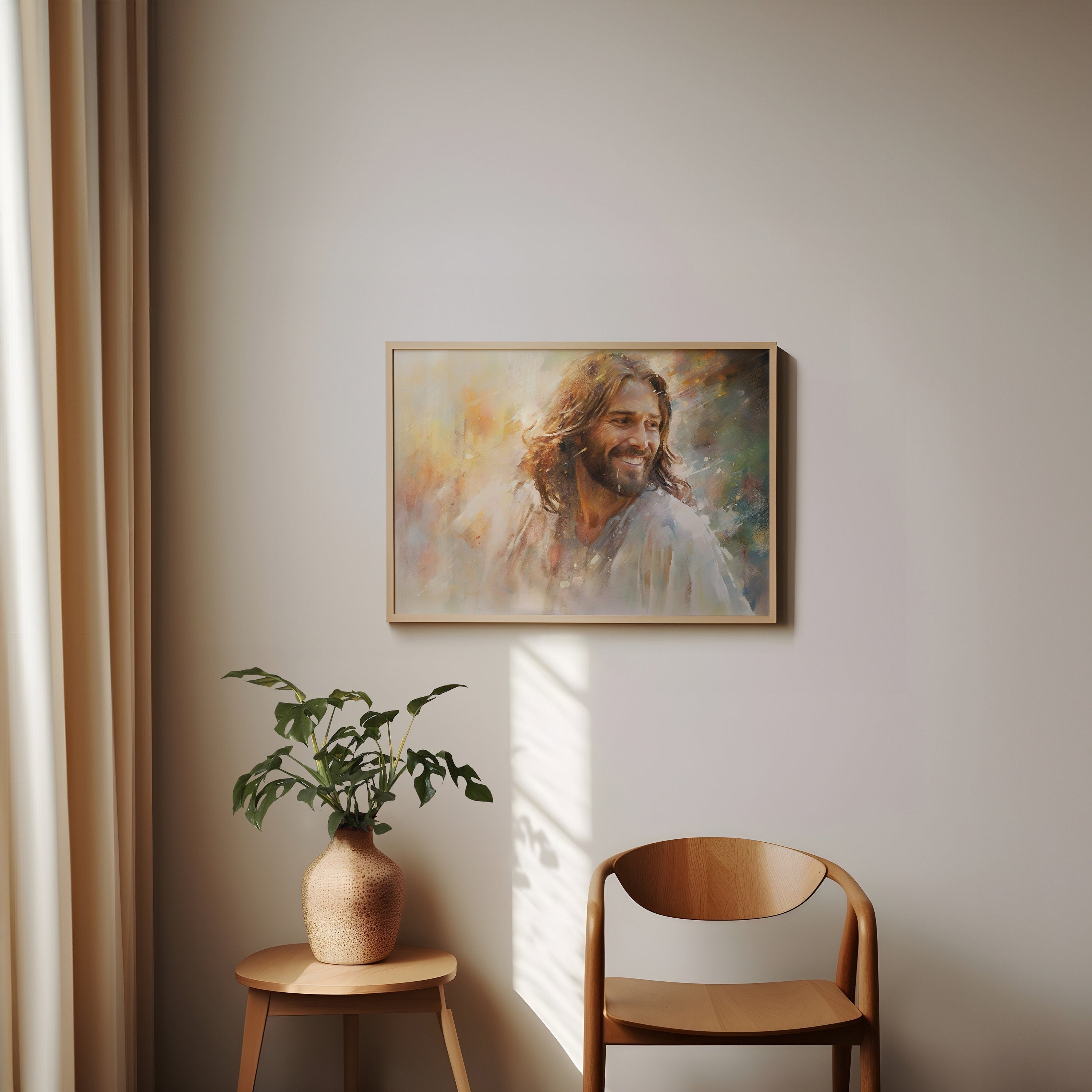 Laughing Christ poster, Christ's Embrace Poster, Jesus Picture, Jesus Poster, Christ's Smile Poster, Jesus Wall Art, Gift