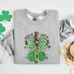 God Christian Shirt, Lucky to be loved by God Shirt, St Patricks Gift for Christian. ILAF39