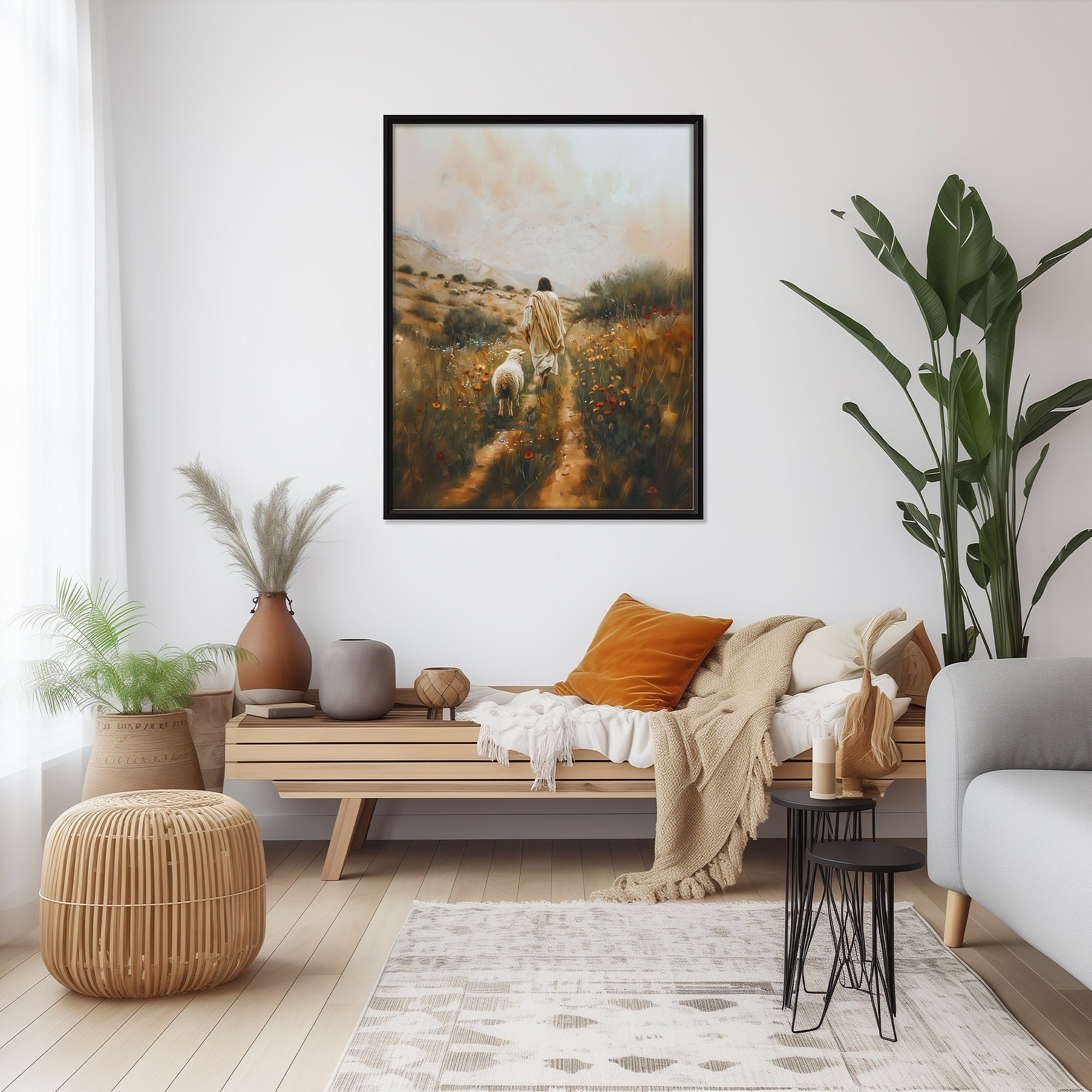 Jesus Leaves The 99 Poster, Jesus poster, Bible wall Poster