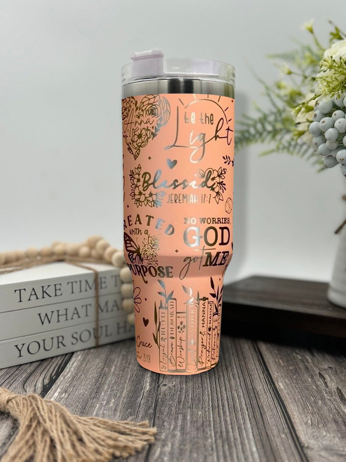 Christian Faith Jesus Tumbler 30oz/40oz, Faith Tumbler With Handle, Christian Laser Engraved Tumbler, LAF03