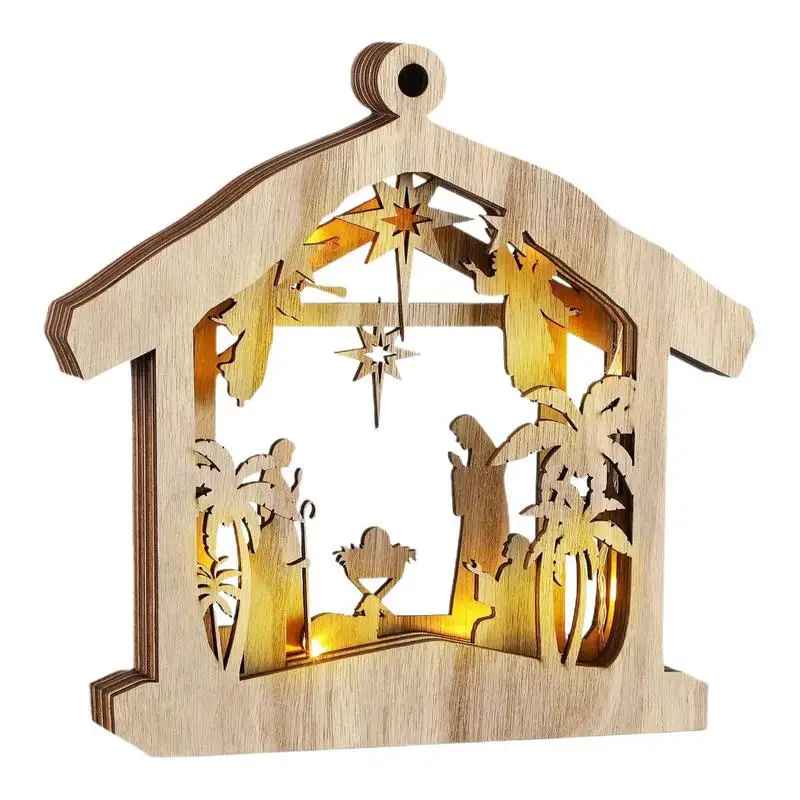 LED Nativity Scene, Wooden Ideas For Christmas, Christmas Ornaments, Christmas Gift DCLAF27