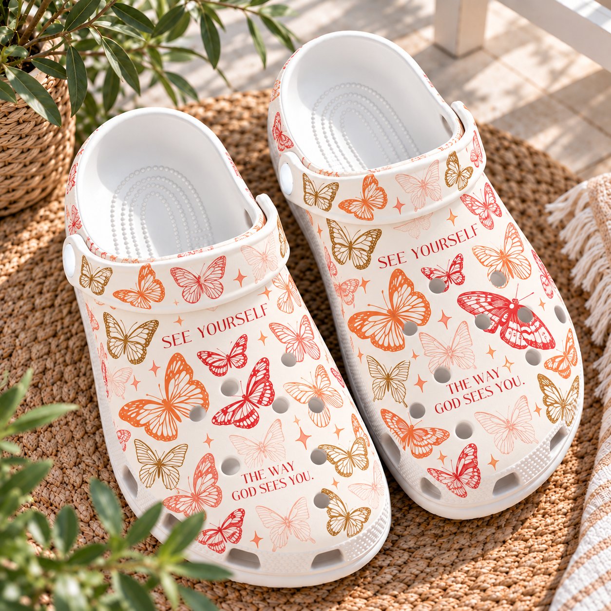 Christian Butterfly Clog Shoes, Butterfly Faith Slip On Clogs, Christian Gift, Kid Adult Comfort Clogs Shoes CLOGS45
