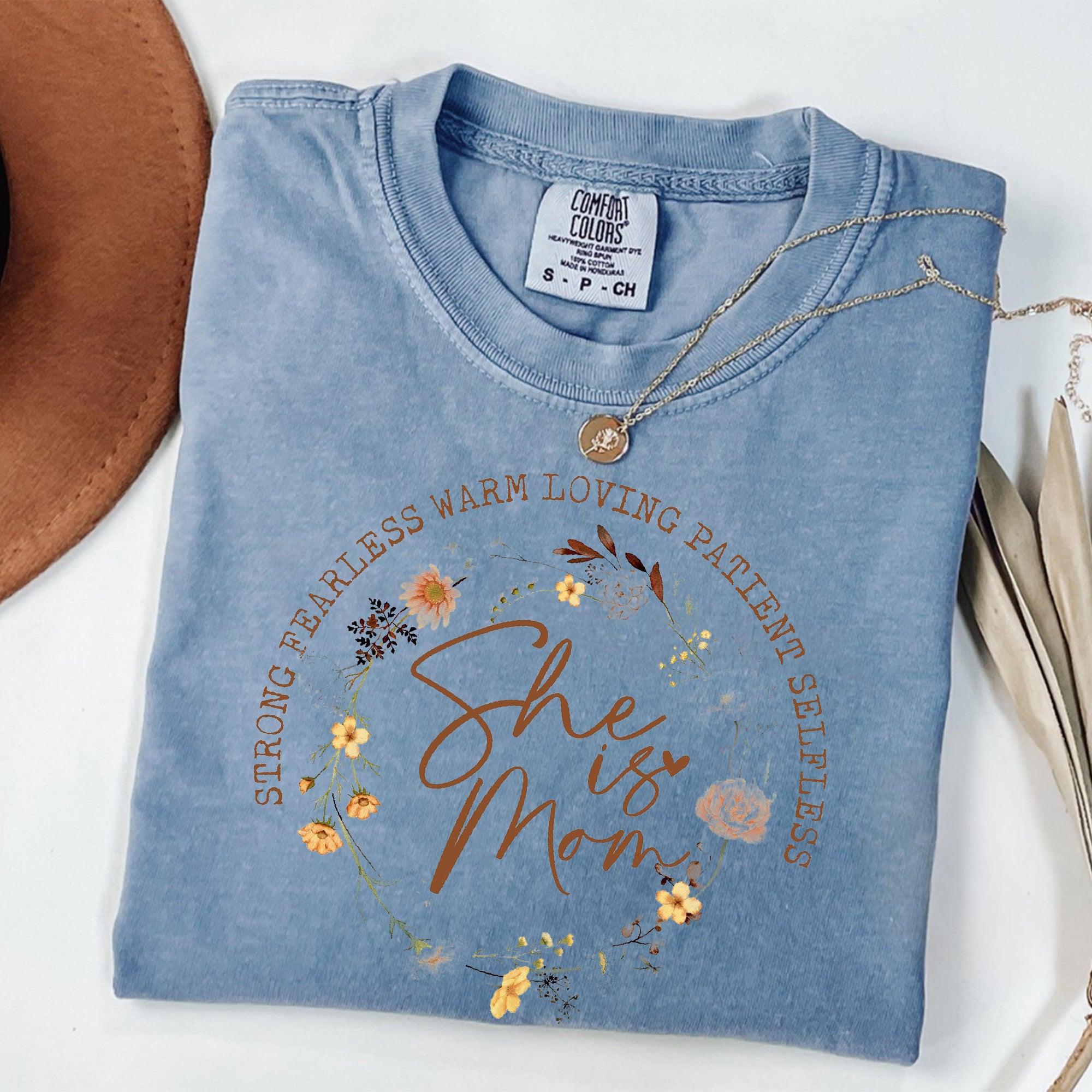 She is Mom Coquette Comfort Colors Shirt, Christian Mama Shirt, Boho Floral Mama Shirt, Mom Shirt, Mother’s Day Gift, Wildflower Mama Shirt, Bible Verses Shirt