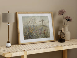 Jesus Crucifixion – It Is Finished Poster, Religious Easter Wall Art Poster, Christian 3 Crosses on Golgotha Hill Poster, Jesus Poster