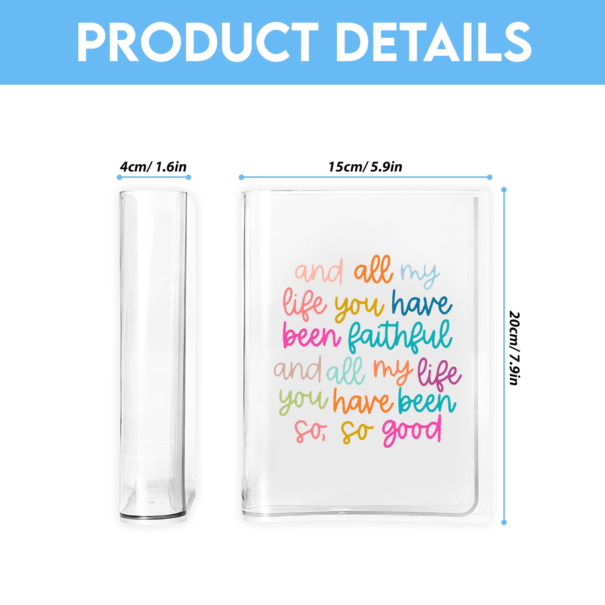 And all my life you have been faithful, bright, and all my life you have been faithful Book Vase, Christian Book Vase, Faith Book Vase, Bible Verse Book Shaped Flower Vase