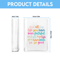 And all my life you have been faithful, bright, and all my life you have been faithful Book Vase, Christian Book Vase, Faith Book Vase, Bible Verse Book Shaped Flower Vase