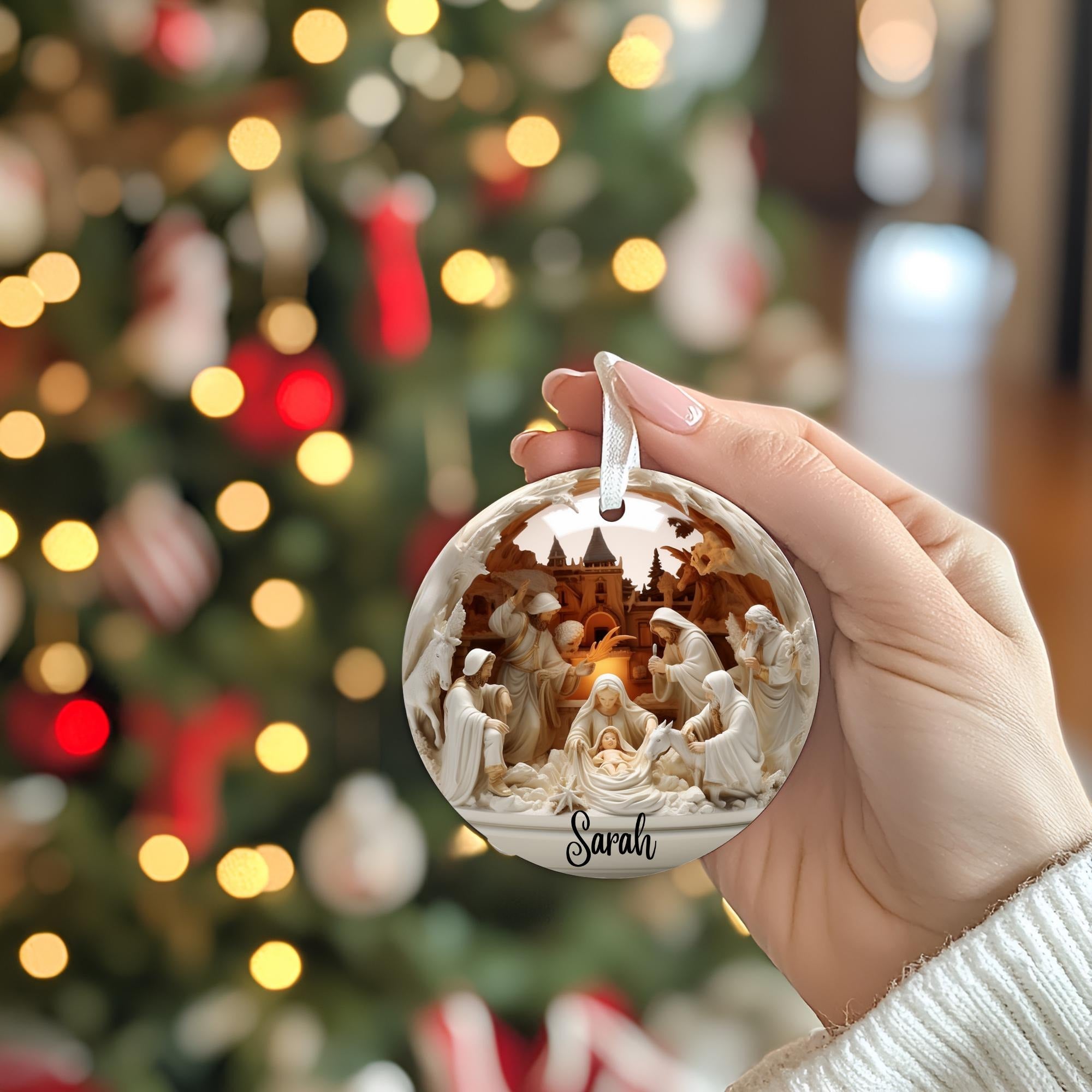 Custom Nativity Christmas Ornament, Christmas Holiday Decor, Xmas Jesus Gift Ornament, Christmas Decoration Ornament, Christmas Ornament 2025 DCLAF16