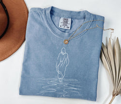 Comfort Colors ® Jesus Walk on Water Boho Christian Graphic Tshirt, Christian shirt, Christian Gifts, Bible verse tee, Faith Trendy Retro