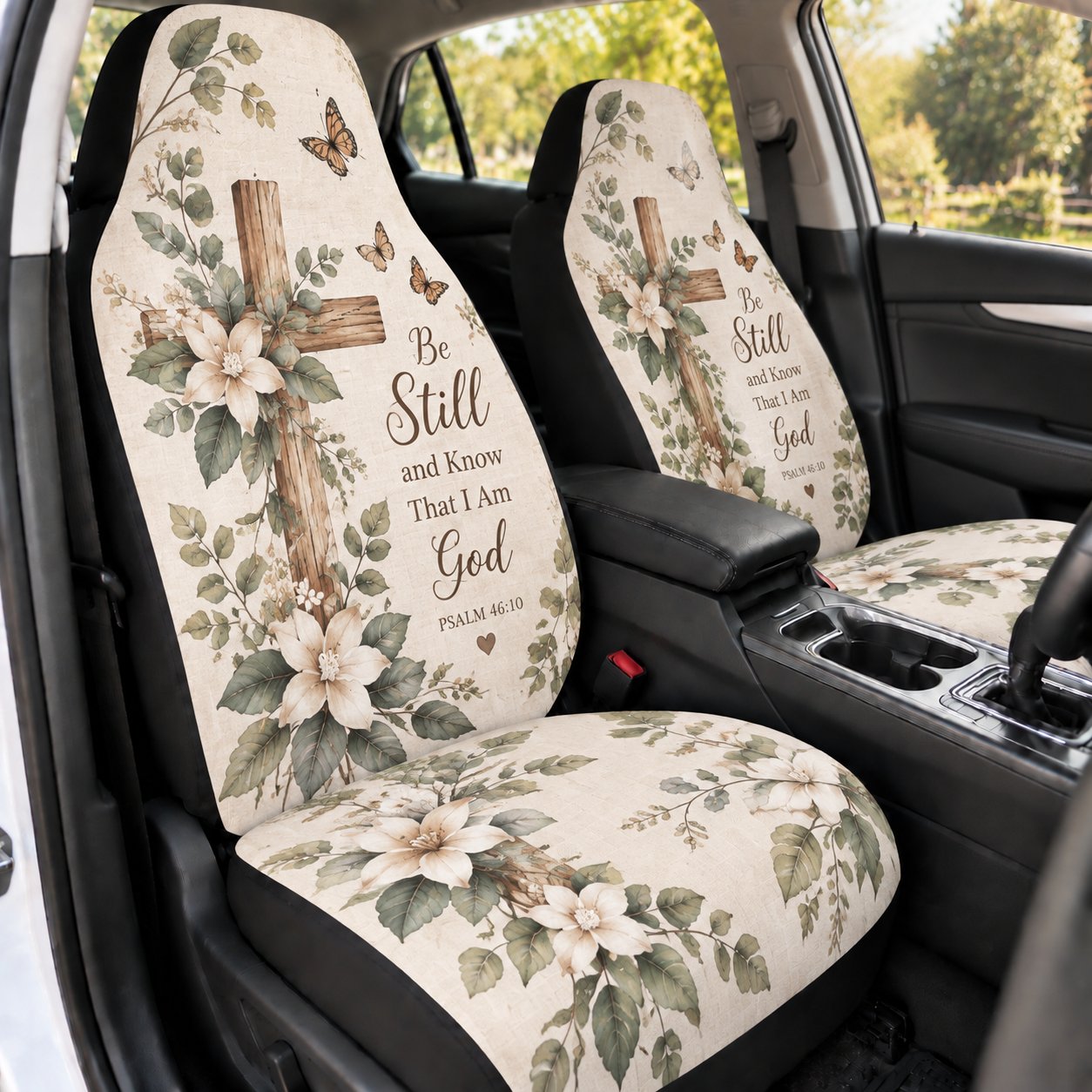 Christian Bible Car Seat Covers, Floral Cross Christian Auto Seat Cover, Faith Based Car Accessories, Religious Gift CARSC25 (Copy)