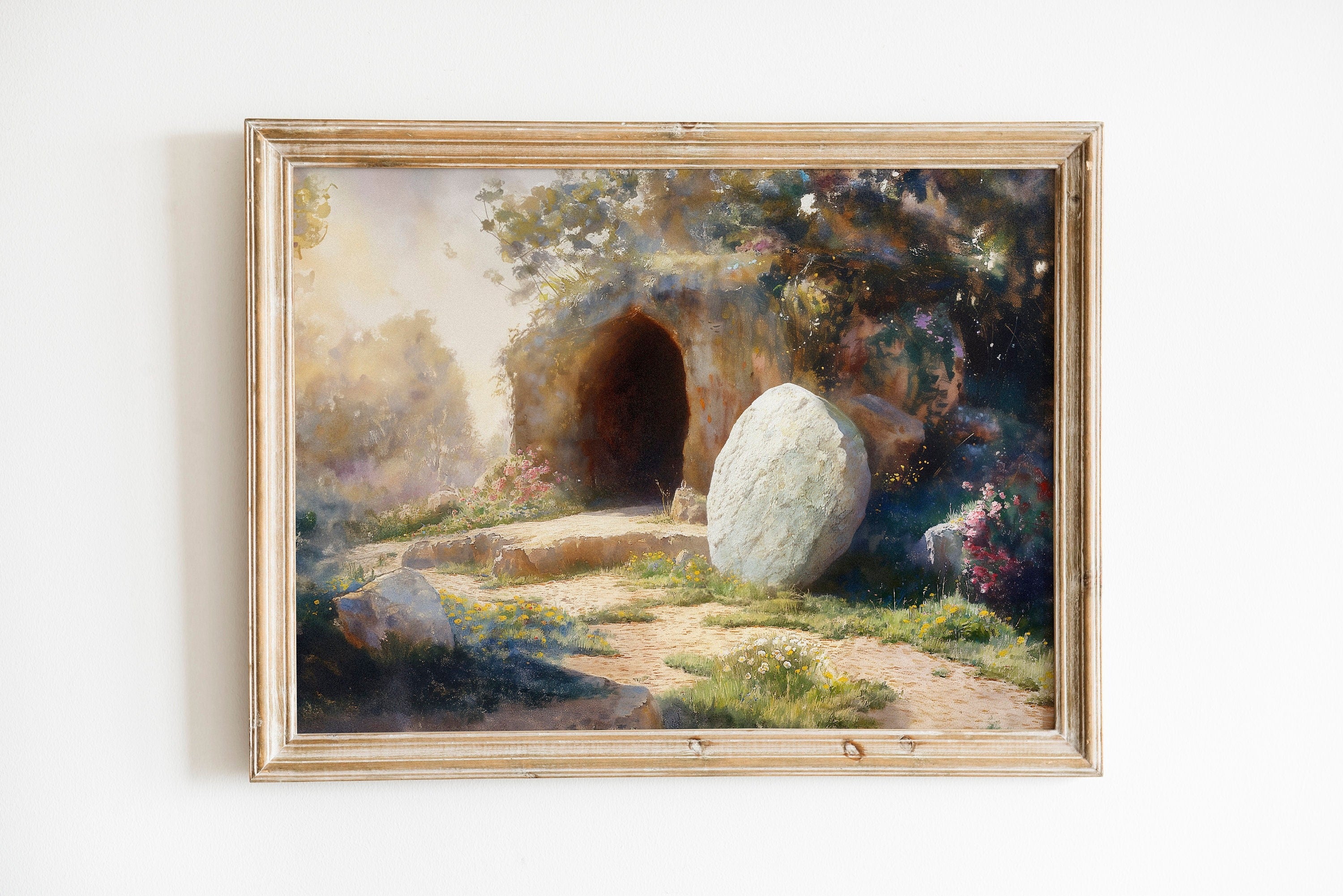He is Risen Poster, The Tomb is Empty Poster, Jesus Christ Art, Christian Art Poster, Easter Wall Decor, Living Room Art