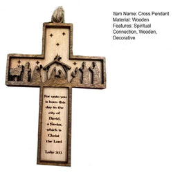 Christmas Decor, Pendant Nativity Scene, Durable Wooden Christmas Ornament, Ideas For Christmas, Ornaments for Christmas Tree, Holy Family Decorations DCLAF28