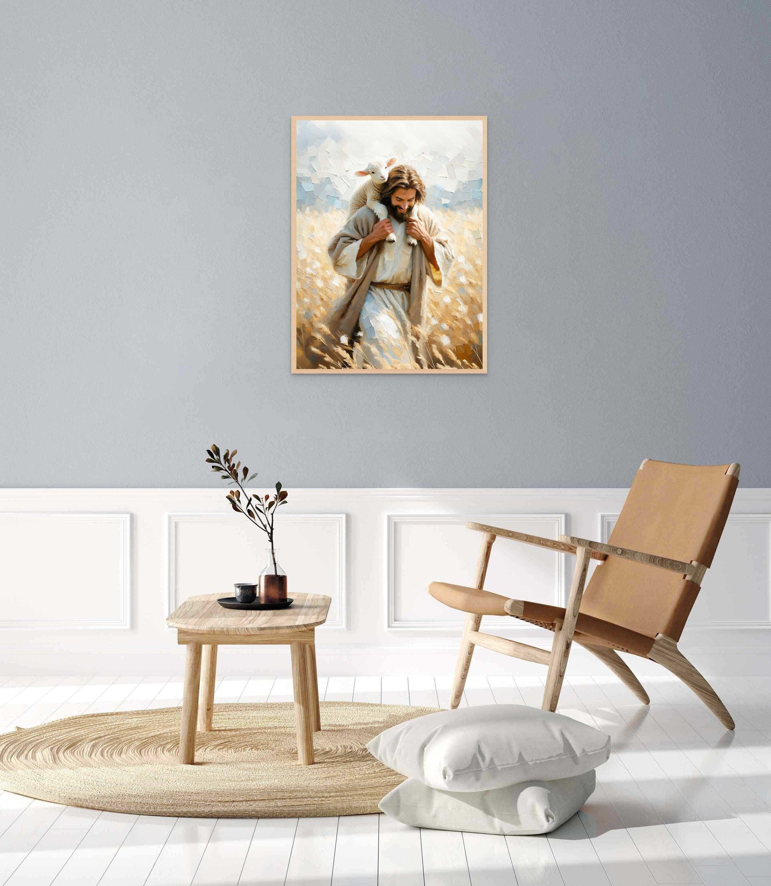 Carry You Home Poster, Modern Christian Poster, Christian Poster, Jesus and Lamb, Leave the 99 Art Poster, Bible Art Poster