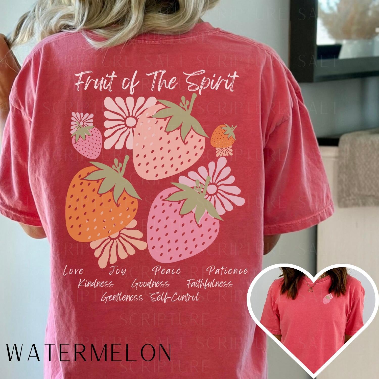 Christian Shirt, Boho Christian Tshirt, Custom Comfort Colors, Bible Verse T-Shirt, Faith Top, Religious Apparel for Women, Fruit of Spirit