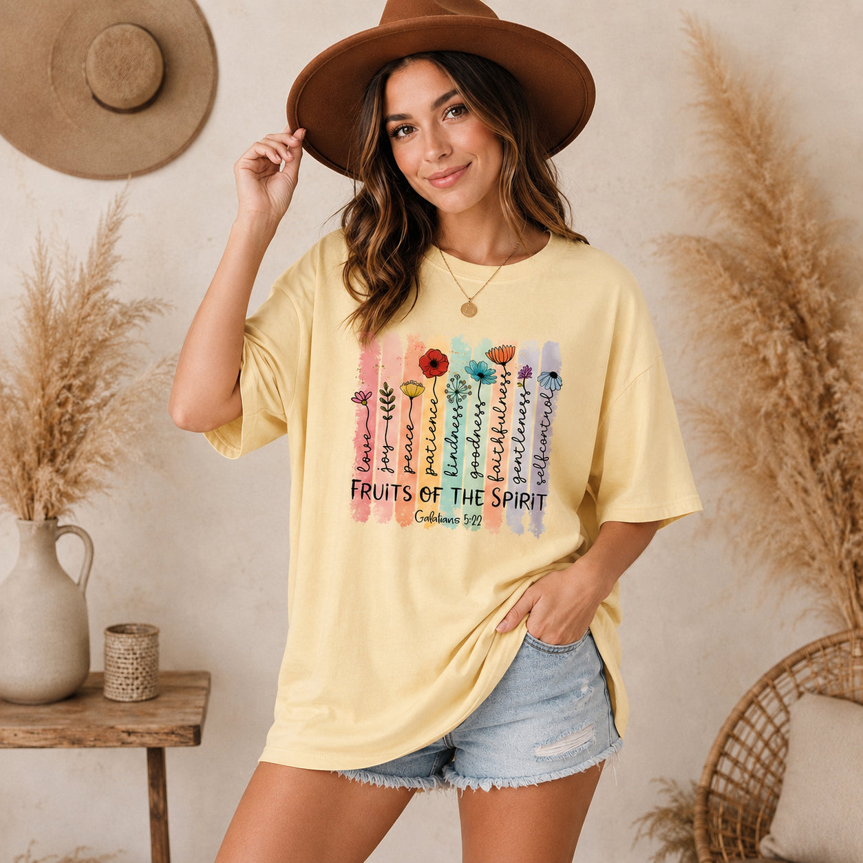 Fruit of the Spirit Comfort Colors Shirt, Cute Fruit Shirt, Aesthetic Coquette Fruit Shirt, Summer Christian Vacation Tee, Bible Verse Shirt CFS26