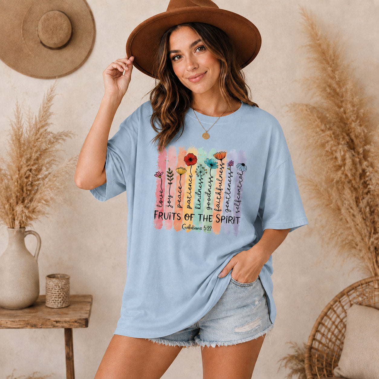 Fruit of the Spirit Comfort Colors Shirt, Cute Fruit Shirt, Aesthetic Coquette Fruit Shirt, Summer Christian Vacation Tee, Bible Verse Shirt CFS26