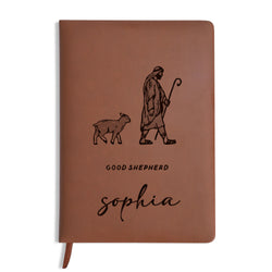 Personalized Christian Journal with "Good Shepherd" Design, Custom Name Prayer & Faith Notebook, Religious Gift, First Communion Gifts, Birthday. NBLAF25