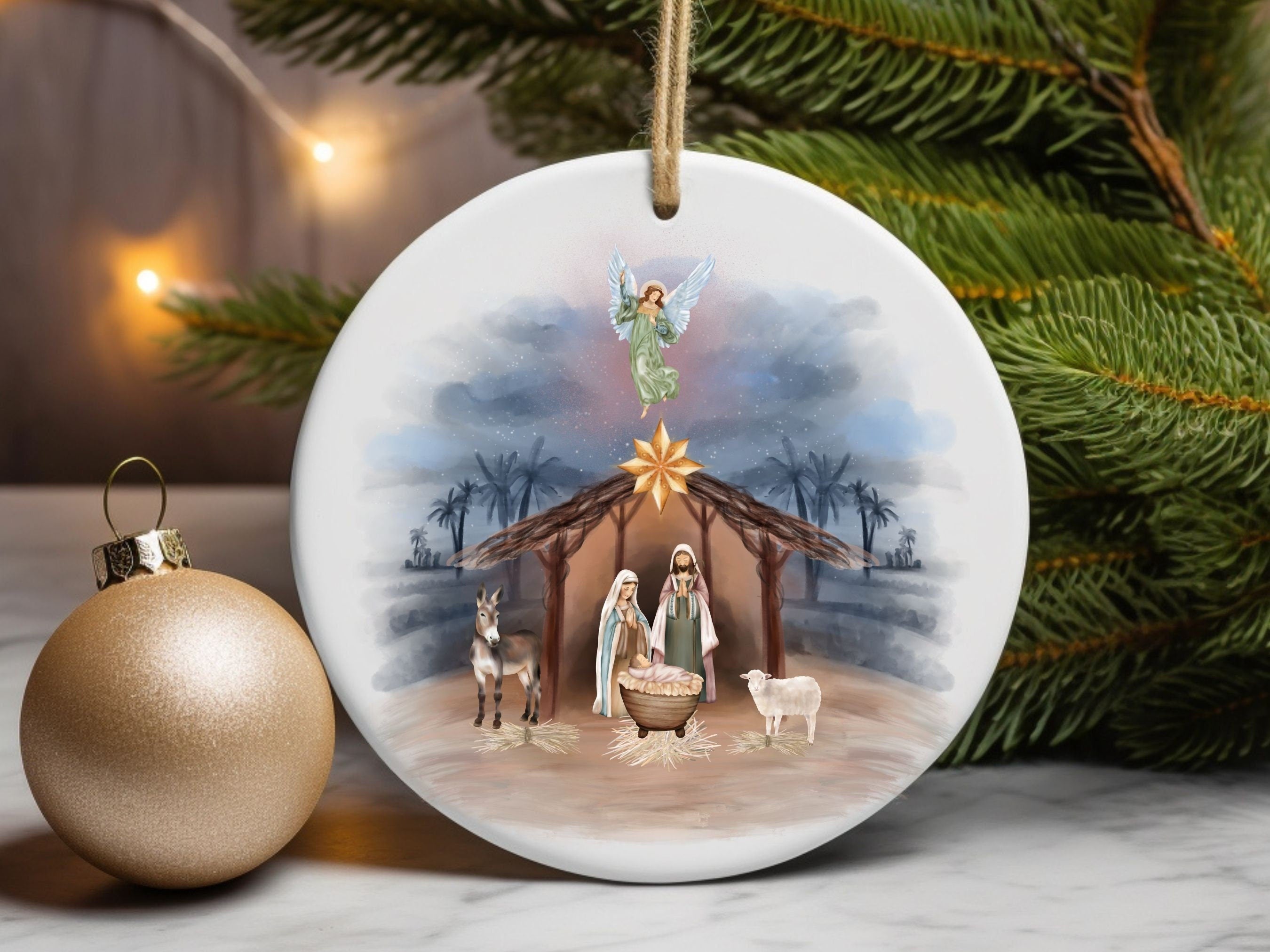 Nativity Christmas Ornament, Jesus The Reason for the Season, Christian Decor, Nativity Scene Ornament, Ideas For Christmas Trees DCLAF18