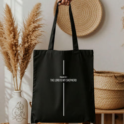 Psalm 23:1 Christian Tote Bag – The Lord is My Shepherd – Inspirational Bible Verse Canvas Bag – Eco-Friendly Minimalist Gift – Religious Gift for Her – Reusable Church Tote