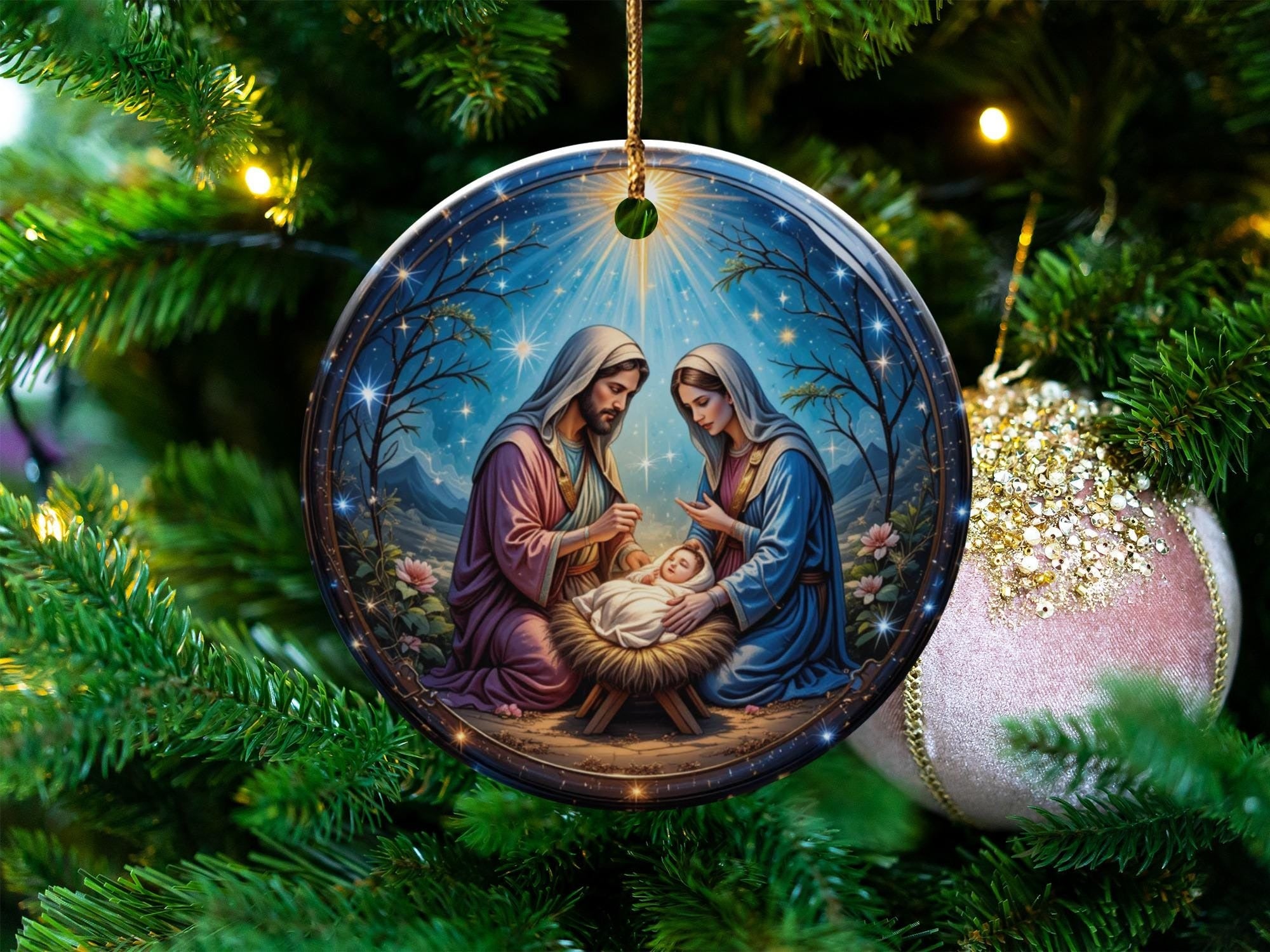 Nativity Scene Christmas Ornament, Jesus Ornament, Christmas Decor, Religious Gift, Holy Family Gift, Ideas For Christmas Trees DCLAF19