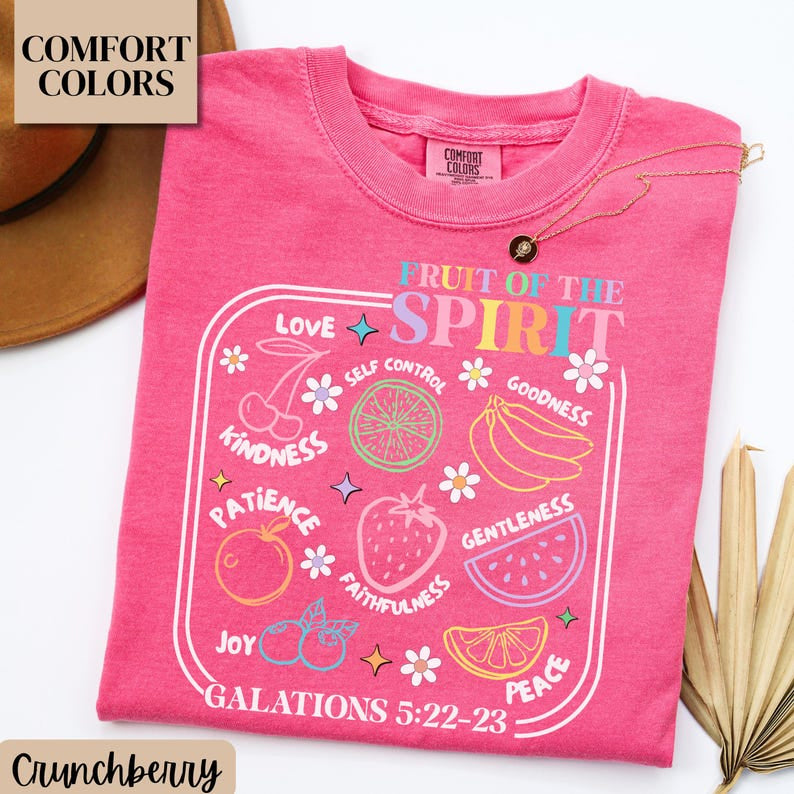 Fruit of the Spirit Comfort Colors Shirt, Christian Religious Tee, Unisex Shirt For Family CFS28